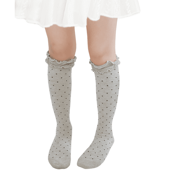THEE BRON Toddler/Little Girls Cotton Knee-High School Sock (1/3/5 Pairs)
