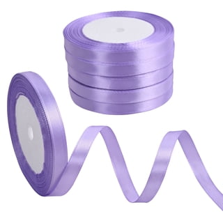 THEGLY 150 Yards 3/8 Inch Light Purple Satin Ribbon for Gift Wrapping DIY Crafts Wedding Party Decoration(6 Pack x 25 Yards)