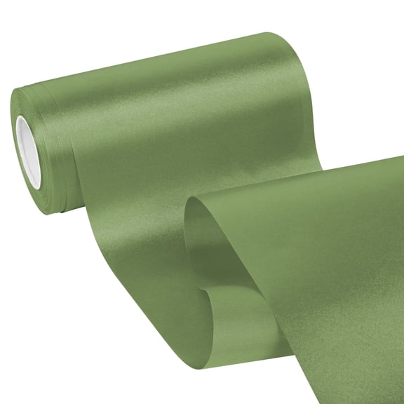 THEGLY 6" Spring Moss Satin Ribbon 25 Yards, Wide Silk Ribbon for Gift Wrapping, Ceremony, Bows, Chair Sashes & Crafts