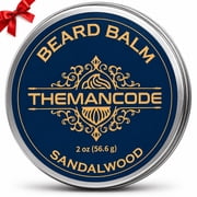 THEMANCODE Beard Balm for Men, Sandalwood Scent, Beard Care & Grooming Balm, Softens & Nourishes Beard, Gift for Men, 2 oz