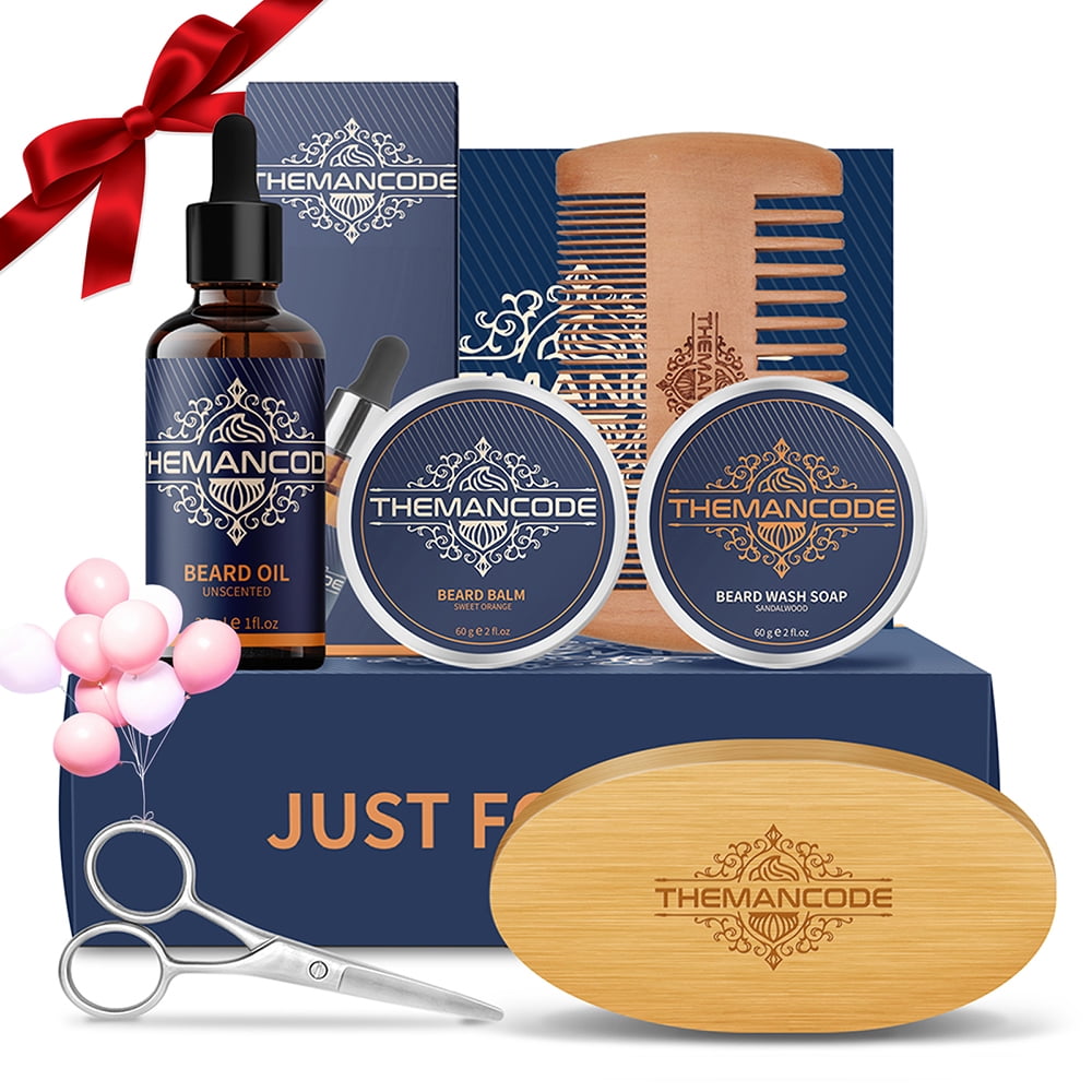 Walmart exclusive discounts  THEMANCODE Beard Care Kit, Beard Grooming & Trimming Kit for Men Care, Beard Oil & Balm, Beard Wash Soap, Mustache Scissors, Beard Comb & Brush