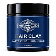 THEMANCODE Hair Clay for Men, High Hold Matte Finish Styling Clay, Texturizing Hair Product for Matte Texture, Volume & Definition, 4 oz