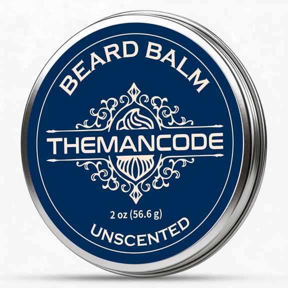THEMANCODE Beard Balm for Men, Unscented Scent, Beard Care & Grooming Balm, Softens & Nourishes Beard, Father's Day Gift for Dad, 2 oz