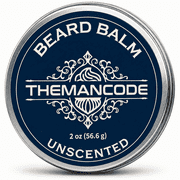 THEMANCODE Beard Balm for Men, Unscented Scent, Beard Care & Grooming Balm, Softens & Nourishes Beard, Gift for Dad, 2 oz