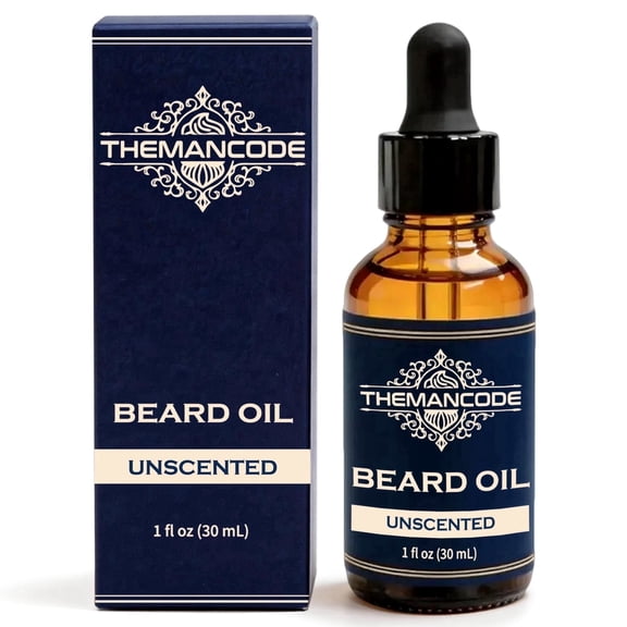 THEMANCODE Beard Oil for Men, Unscented, Nourishes and Softens Beards, Lightweight Daily Beard Care, Father's Day Gift for Dad, 1 fl oz