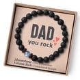 thumbnail image 1 of THEMEROL Men Bracelets Beaded Strechable Bracelet for Dad Birthday Gifts Fathers Day from Daughter Best Dad Ever Who Have Everything Wants Nothing, 1 of 5