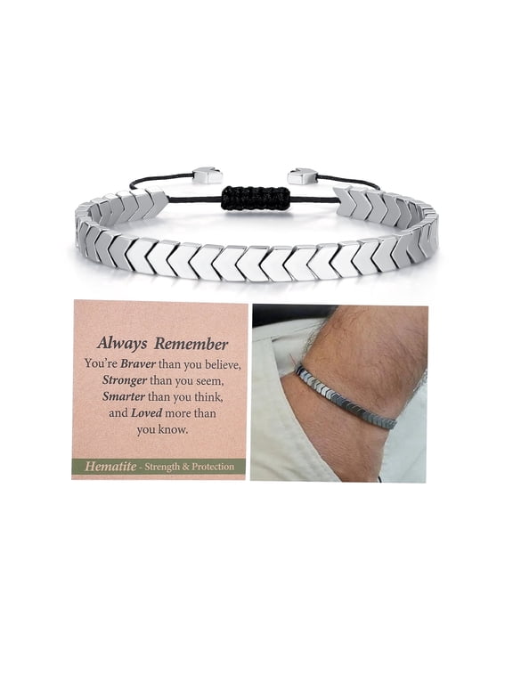 Daughter Gifts Bracelets Hematite Gifts for Daughter Granddaughter Birthday Card Gift for Teens Valentines Christmas Stocking Stuffers