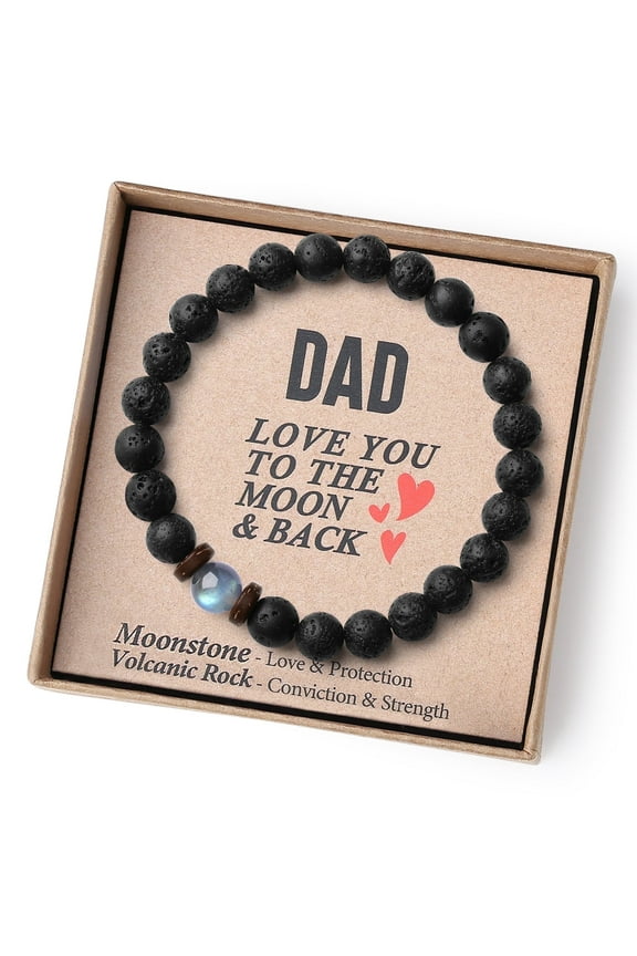 Fathers Day Gifts from Daughter Son Gift for Dad Birthday Men Bracelets Who Wants Nothing Best Dad Ever Unique Present Cool Black Beaded Christmas Stocking Stuffers Him Valentines