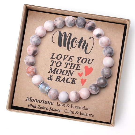 THEMEROL Gifts for Mom from Daughter Son Women Birthday Moonstone Bracelet Best Mama Unique Christmas Gifts Valentines Mothers Day