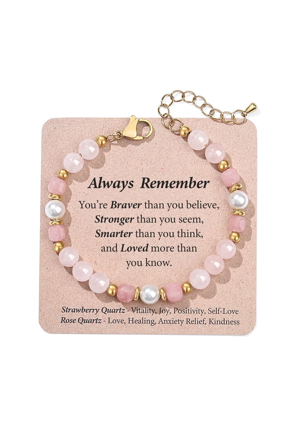Teens Girl Gifts Bracelets for Teenage Women Her Daughter Birthday Gift Ideas 10 12 13 Year Old Rose Quartz Bracelet Protection Christmas Stocking Valentines Day Easter Basket Stuffers