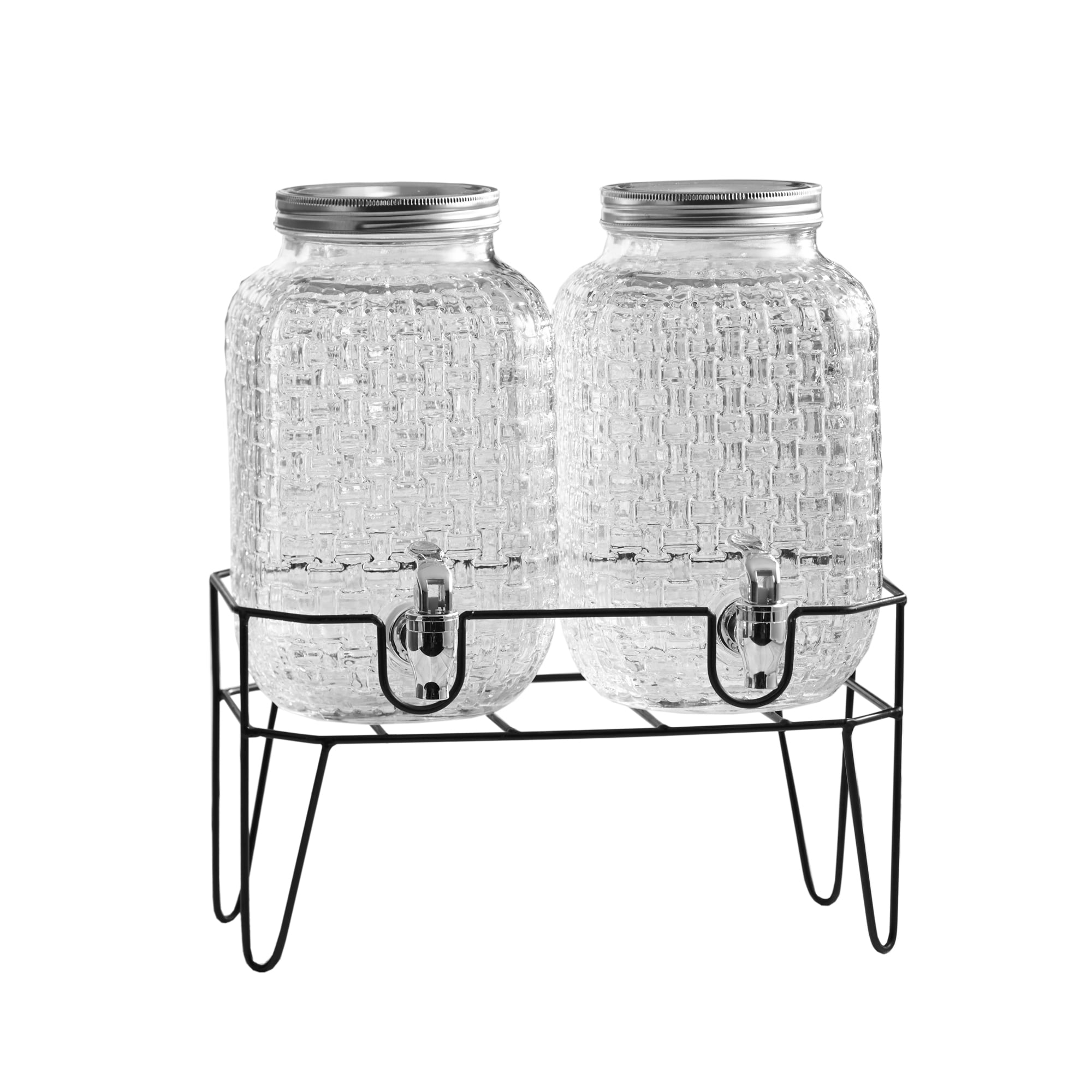 THEO SET/2 DISPENSER WITH STAND WITH SILVER LID 