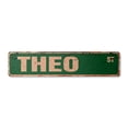 thumbnail image 1 of THEO Vintage Plastic Street Sign Childrens Name Room Sign | Indoor/Outdoor |  18" Wide, 1 of 4