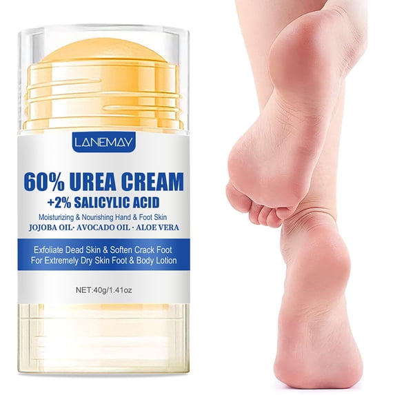 THEOLL 60% Urea Cream for Dry Feet and Dry Cracked Hands, Plus 2% Salicylic-Acid Foot Cream, Foot Moisturizing Stick, Healing Foot Cream Stick, Heel Stick for Cracked Feet, Softens Skin