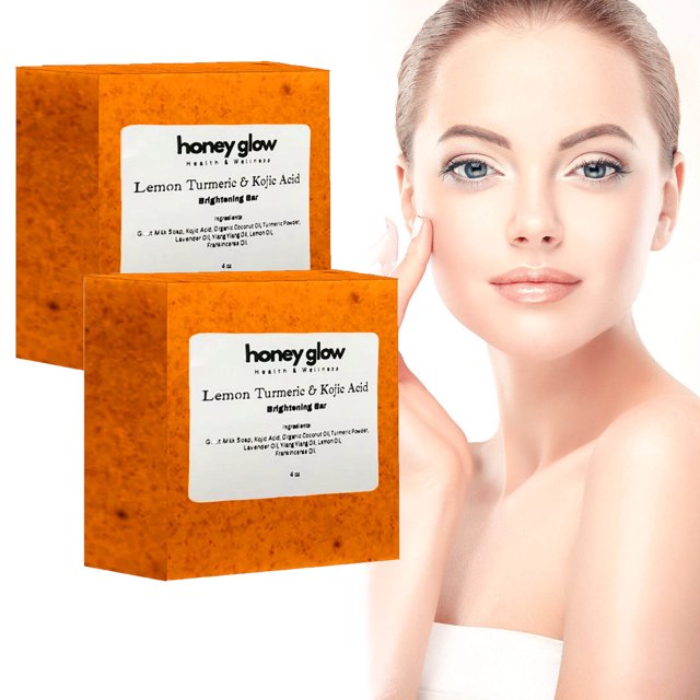 THEOLL Lemon Turmeric Kojic Acid Soap Bar, Lemon Turmeric Kojic Acid Soap, Turmeric Face and