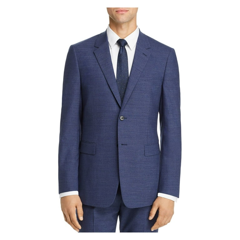 THEORY Mens Blue Single Breasted Check Slim Fit Suit Separate Blazer Jacket 38 SHORT Walmart