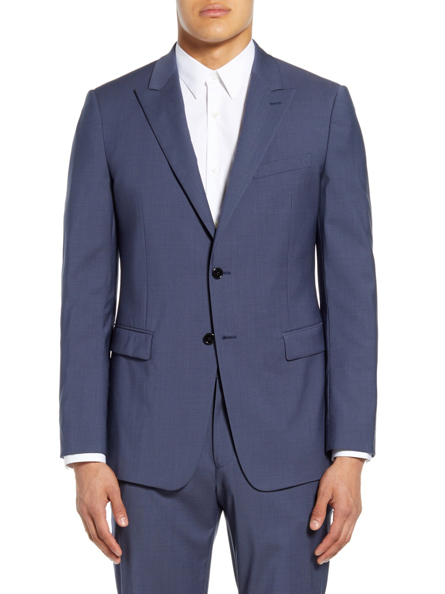 THEORY Mens Chambers Blue Single Breasted, Slim Fit Suit Separate ...