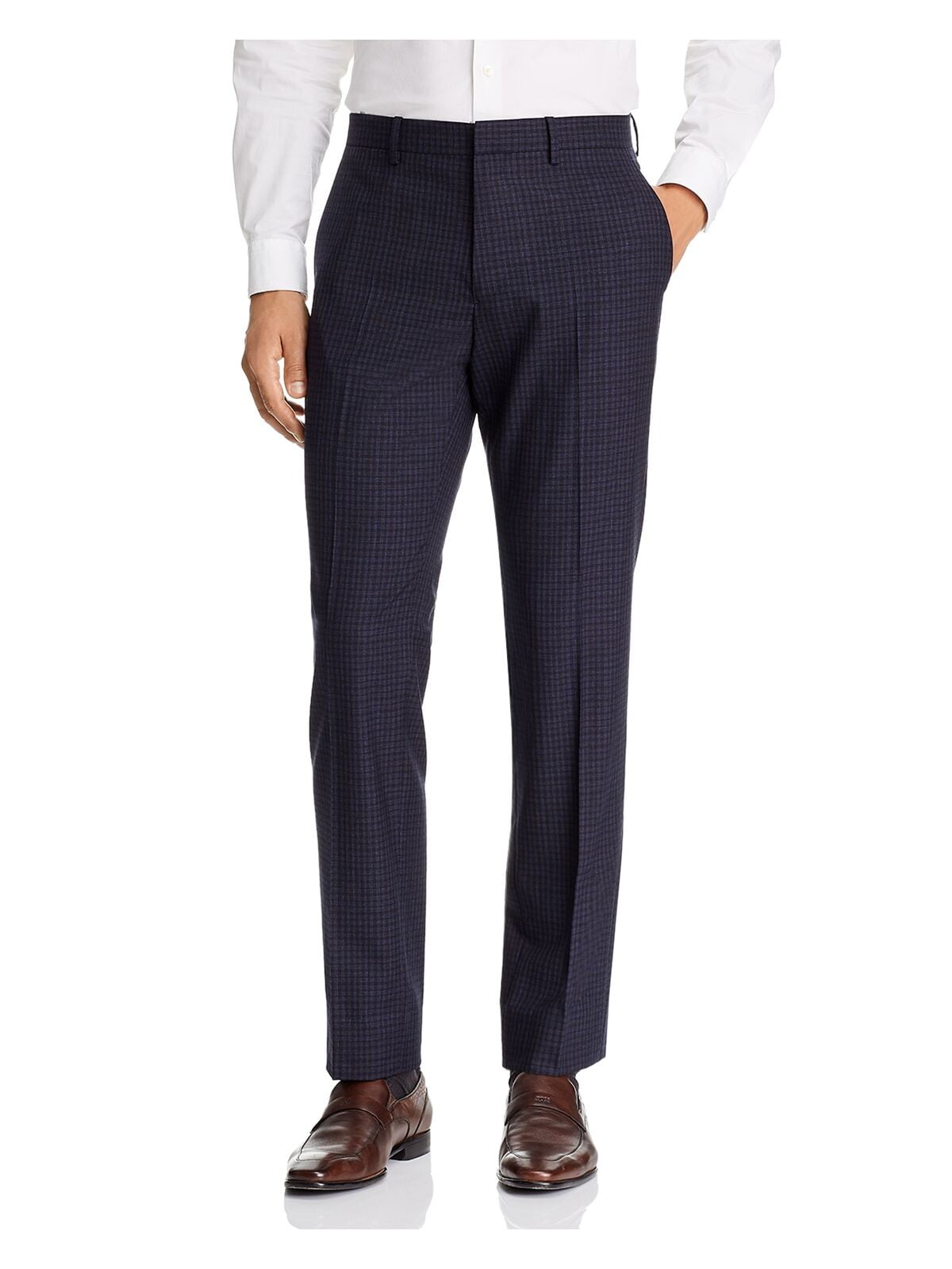 Slim Fit Suit trousers - Dark blue/Checked - Men | H&M