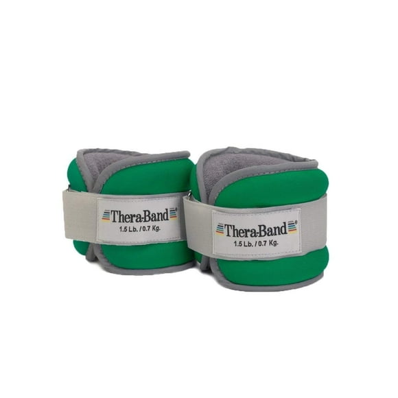 THERABAND Ankle Weights, Green, 1.5 lb Each, Set of 2