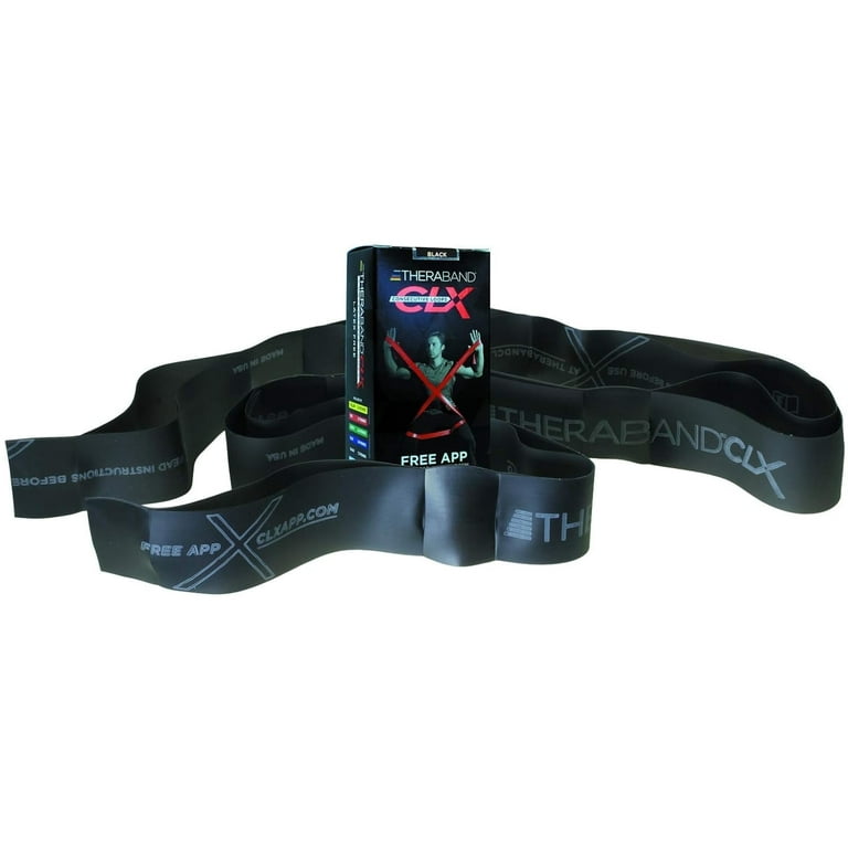 THERABAND CLX Resistance Band with Loops 5 FT Special Heavy Black Advanced Level 1 Fitness Bands Home Exercise Portable Full Body Workouts Athletic Training Supplies Walmart