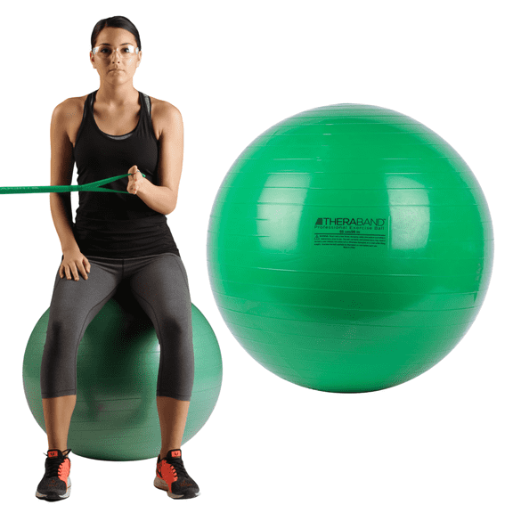 THERABAND Standard Exercise Ball, 26" Green Stability Trainer for 5'7"–6'1" Users, Yoga & Pilates Ball, Balance & Core Trainer, For Athletes Fitness at Gym & Home