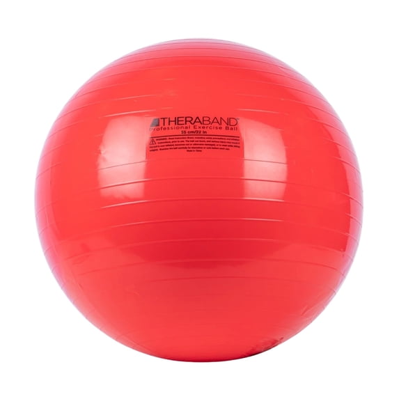 THERABAND Standard Exercise Ball, 22" Red Stability Trainer for 5'1"–5'6" Users, Yoga & Pilates Ball, Balance & Core Trainer, For Athletes Fitness at Gym & Home
