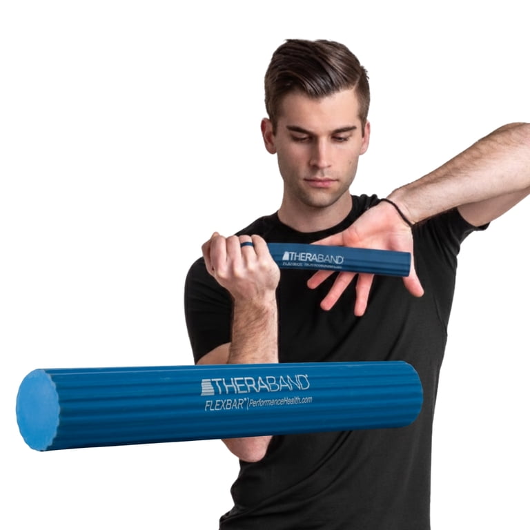THERABAND FlexBar Resistance Bar, Heavy, Blue Flex Therapy Bar for