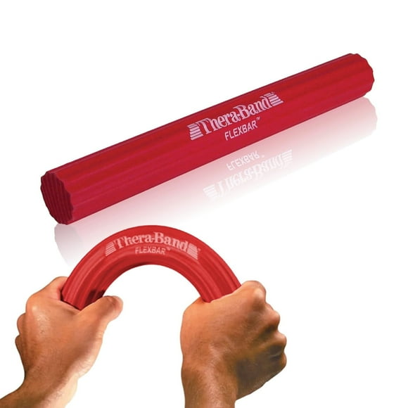 THERABAND FlexBar, Red, Light Thickness, 10 LBS Resistance, Grip Trainer, Tendonitis Relief