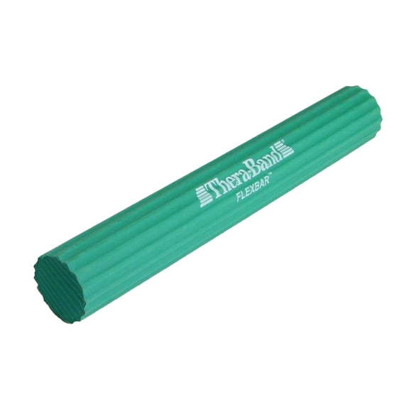 THERABAND FlexBar Resistance Bar, Medium, Green Flex Therapy Bar for Physical Therapy, Wrist & Forearm Exercise Equipment, Non Slip Grip, Compact Design