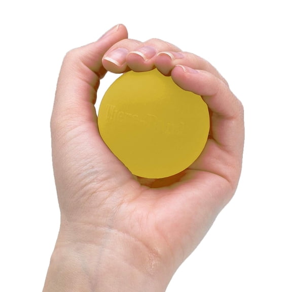 THERABAND Hand Exerciser, Extra Soft, Yellow, 2 in, Stress Ball, Finger, Wrist Strengthening