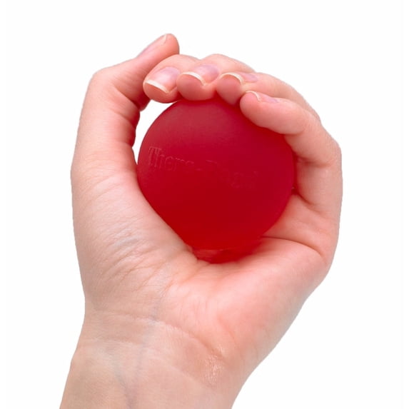 THERABAND Hand Exerciser, Soft, Red, Beginner, 2 IN, Stress Ball, Grip Strength