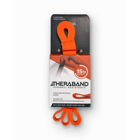 THERABAND High Resistance Band, Red, 15 lbs, Flexibility, Full Body Workouts, Light