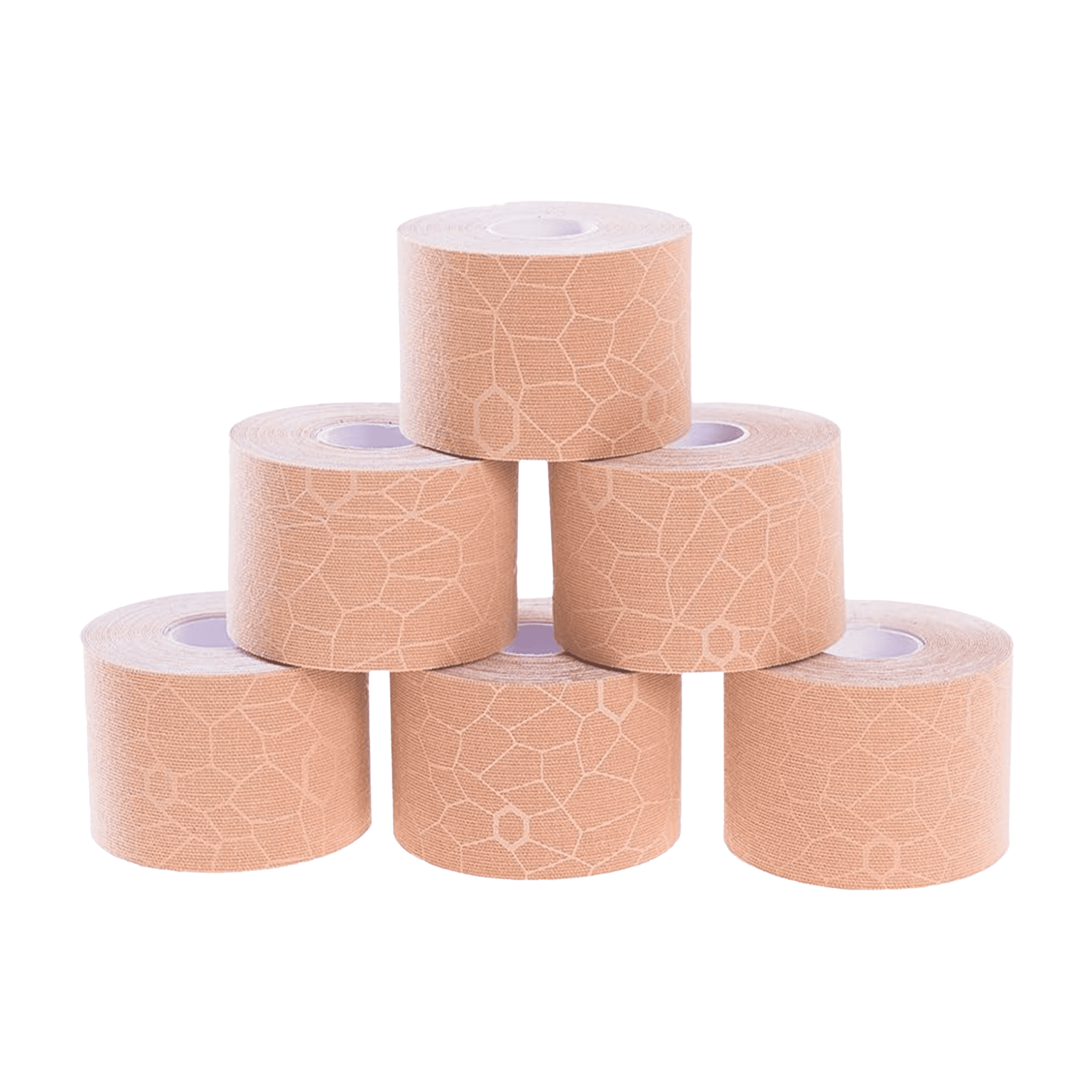 THERABAND Kinesiology Tape, Beige/Beige, 6 Rolls, with XactStretch Indicators, Long-Lasting Athletic Support for Shoulder & Knee, Latex-Free Sports Tape, Water Resistant, Cut-to-Length