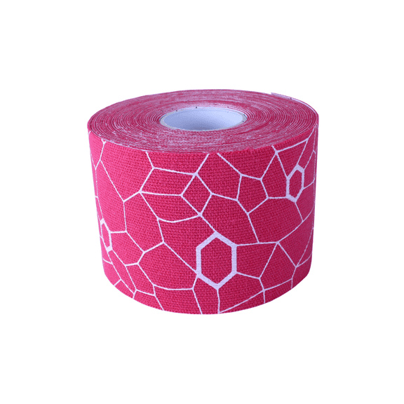 THERABAND Kinesiology Tape, Pink/White, 1 Roll, with XactStretch Indicators, Long-Lasting Athletic Support for Shoulder & Knee, Latex-Free Sports Tape, Water Resistant, Cut-to-Length