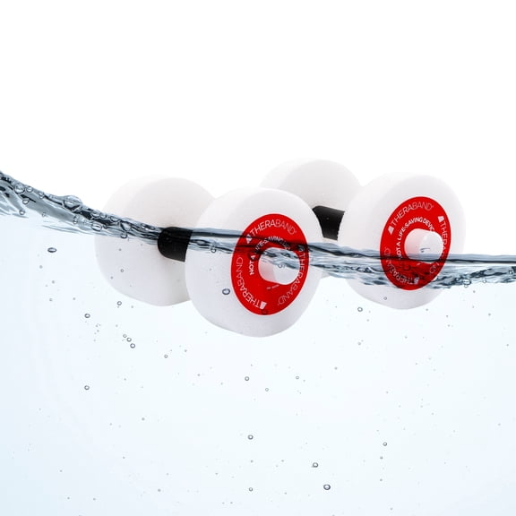 THERABAND Water Weights, Aquatic Dumbbells for Pool Fitness, Pair, Red Light Resistance Level, for Pool Exercise and Water Aerobics for Adults, Foam Pool Weights for Therapy and Fitness Workouts