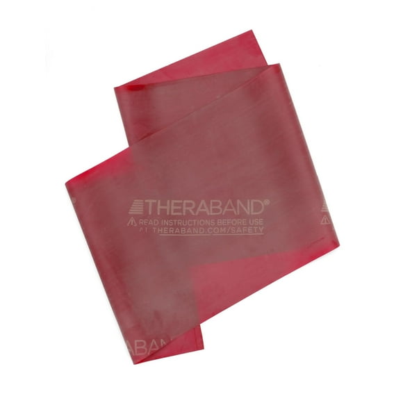 THERABAND Professional Latex Band, Red, Medium, 6 Ft, Level 3, Resistance 3.7 lbs