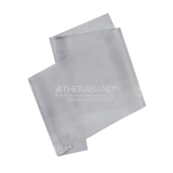 THERABAND Professional Latex Band, Silver, Super Heavy, 6 Ft, Level 7, Resistance 10.2 lbs