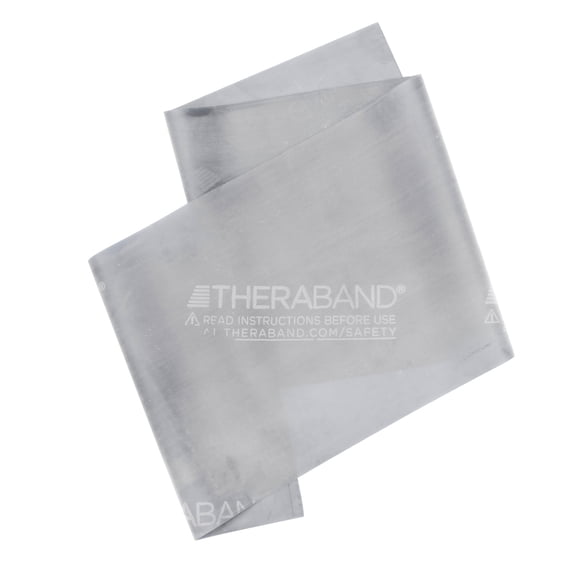 THERABAND Professional Latex Band, Silver, Super Heavy, 6 Ft, Level 7, Resistance 10.2 lbs