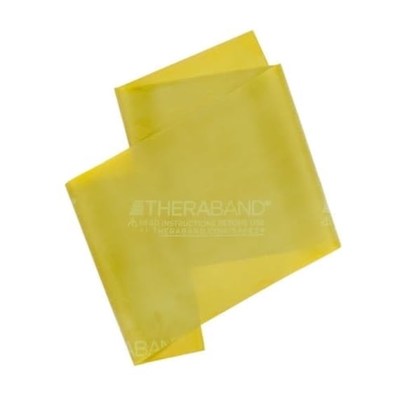 THERABAND Professional Latex Band, Yellow, Thin, 6 Ft, Level 2, Resistance 3 lbs