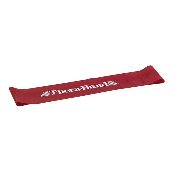 THERABAND Professional Latex Resistance Band Loop Resistance Level: Red, Length: 18 inch