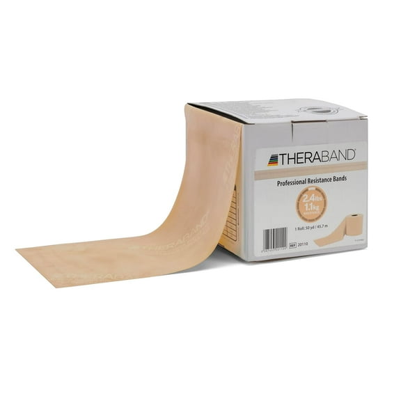 THERABAND Professional Latex Resistance Bands, 50 Yard Roll, Tan, Super Light