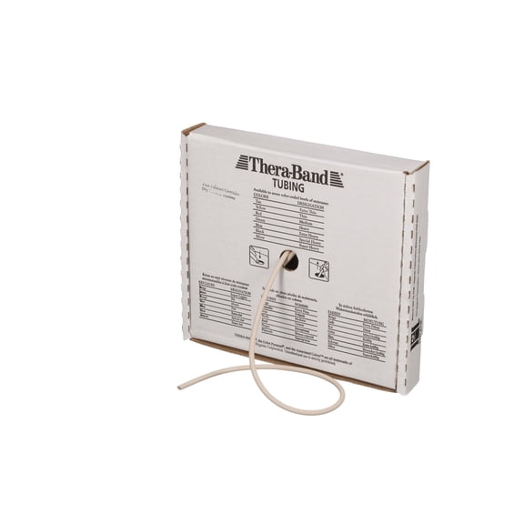 THERABAND Latex Resistance Tubing, Tan, Extra Light Level 0, 25 ft Roll, Professional Grade for Upper and Lower Body Workouts, Cut-to-Length, Color-Coded Resistance Levels