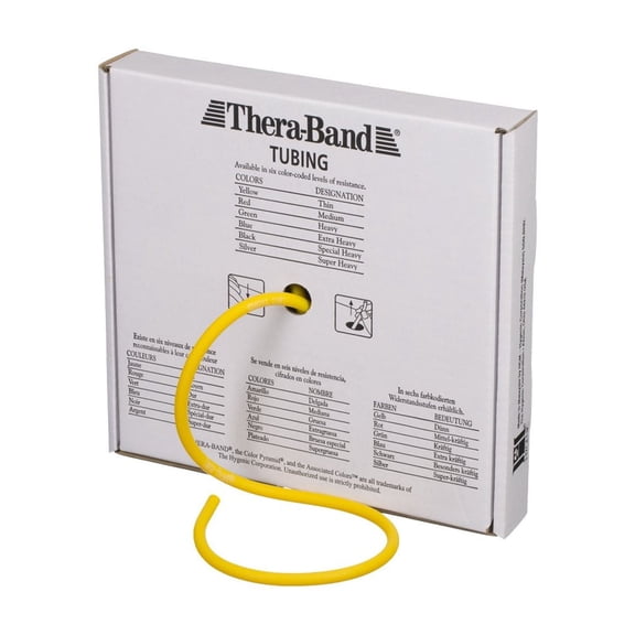 THERABAND Professional Latex Resistance Tubing Resistance Level: Yellow, Length: 25 feet