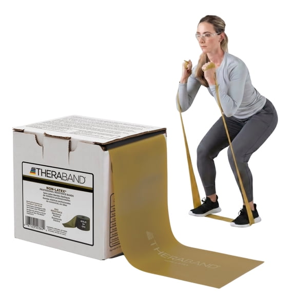 THERABAND Resistance Band Gold, Max, 25-Yd Roll, Latex-Free Elastic Exercise Band for Physical Therapy, Yoga, Pilates, Stretching, Home Workouts, Cut-to-Length, Color-Coded Resistance Levels