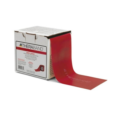 THERABAND Resistance Band, 25 YD Roll, Red, Medium Thickness, 3.7 LBS Resistance, Level 3, Non-Latex