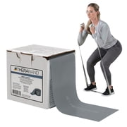THERABAND Resistance Band, 25 YD Roll, Silver, Super Heavy Thickness, 10.2 LBS Resistance, Level 7, Non-Latex