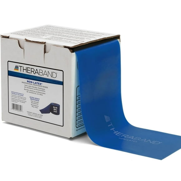 THERABAND Resistance Band, 25 yd Roll, Blue, Extra Heavy Thickness, 5.8 lbs Resistance, Level 5, Non-Latex