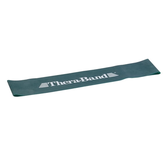 THERABAND Resistance Band Loop, 18 IN, Green, Medium Heavy Thickness, 4.6 LBS Resistance, Strength & Flexibility