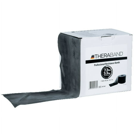THERABAND Resistance Bands, 50 YD, Black, Special Heavy Thickness, 7.3 LBS Resistance, Level 6