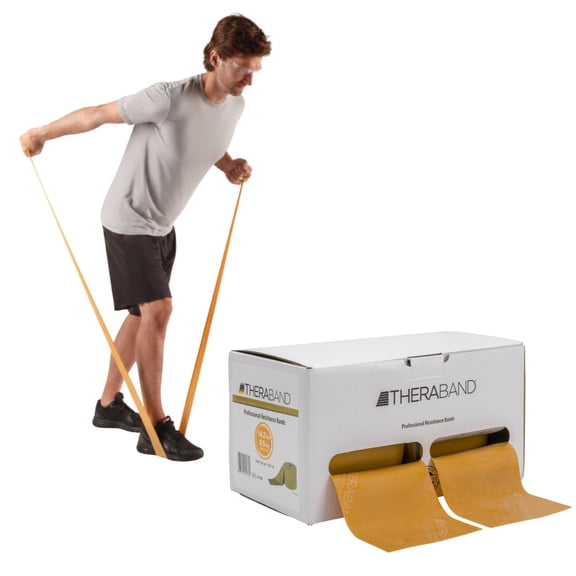 THERABAND Resistance Band, Gold, Max, 50-Yard Roll, Elastic Band for Strength Training, Stretching, Yoga, Pilates, Physical Therapy, Portable & Cut-to-Length, Color-Coded Levels