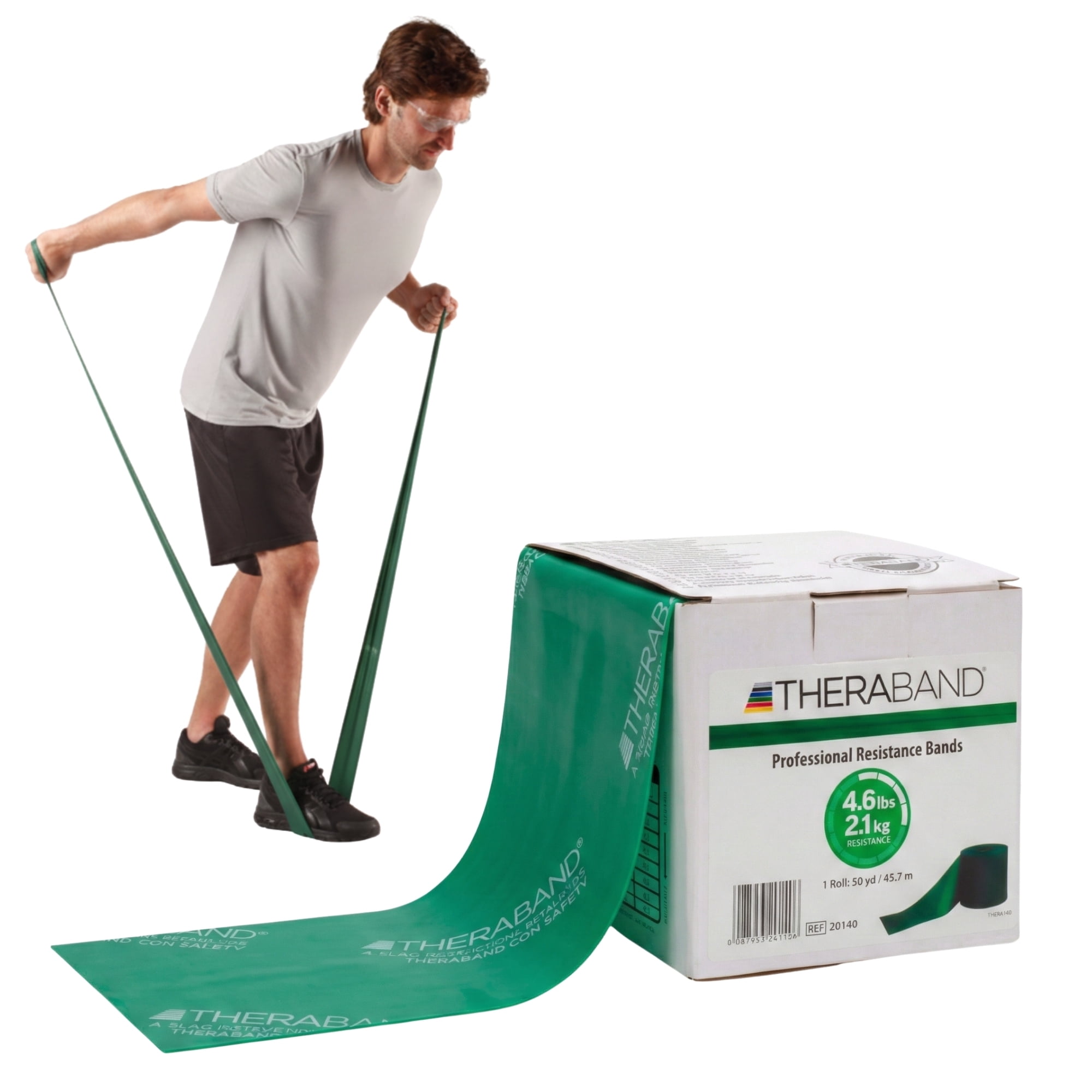 THERABAND Resistance Bands, 50 YD, Green, Heavy Thickness, 4.6 LBS Resistance, Level 4